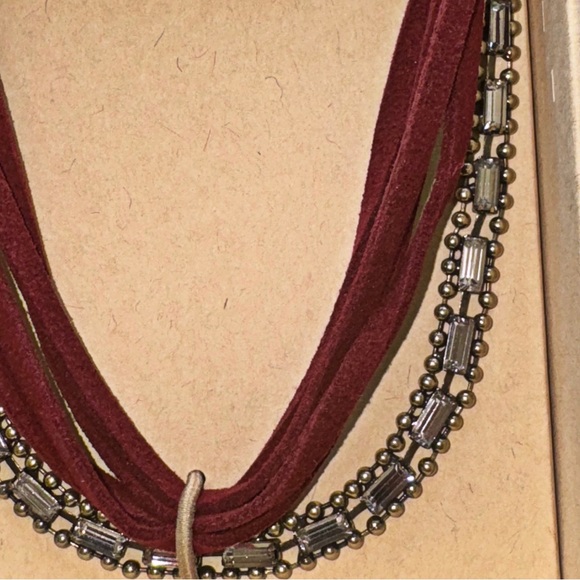 NIB- Jen Atkin x Chloe + Isabel Deep Crimson & Crystal : Gold Jewels Necklace - Picture 6 of 7